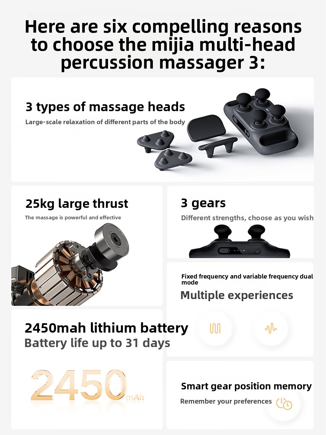 Mijia Multi‑Head Massage Gun 3 - Health Wellness Fitness 评论和价格