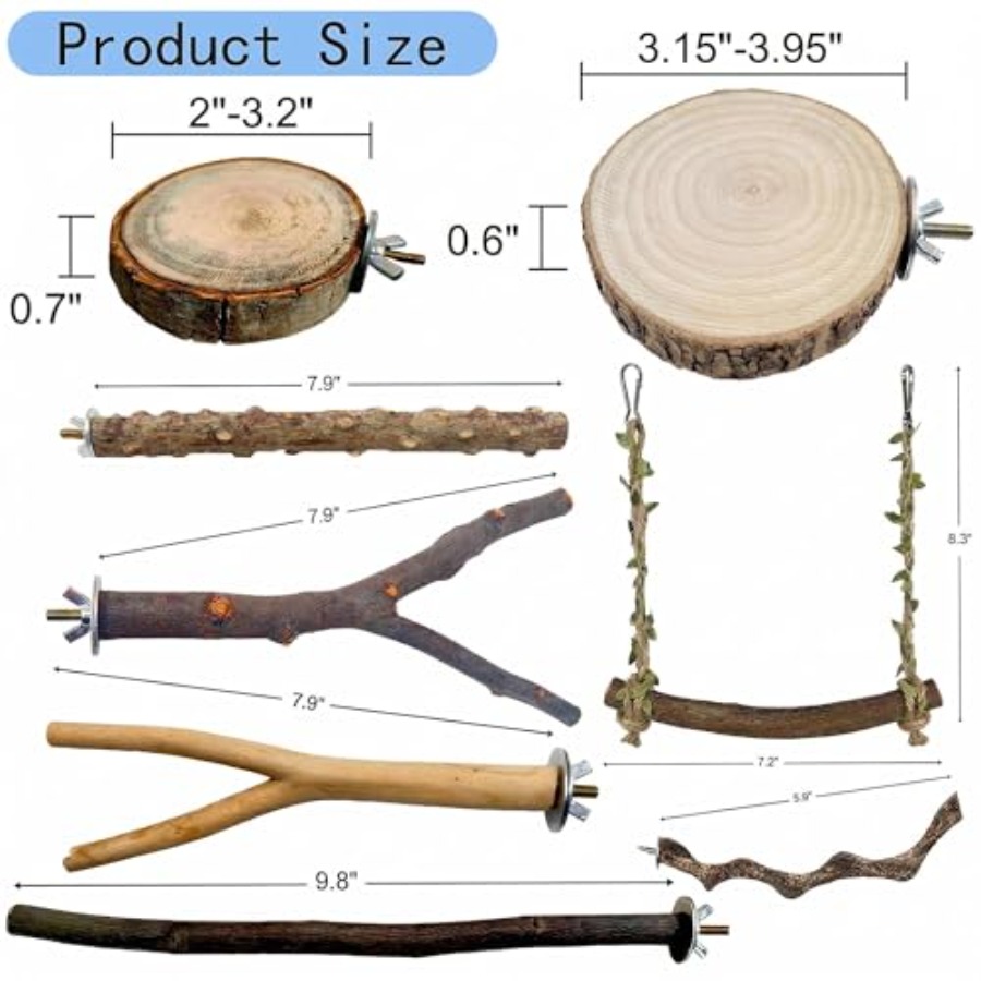 8PCS natural wood bird perches - Health & Wellness Urgent Care 评论和价格